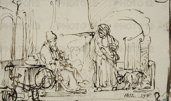 Tobit and Anna with the goat. Creator: Rembrandt Harmensz van Rijn.