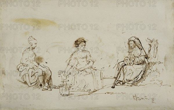 Three women in a landscape. Creator: Rembrandt Harmensz van Rijn.