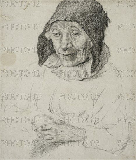 Portrait of an elderly woman, unknown date. Creator: Anon.