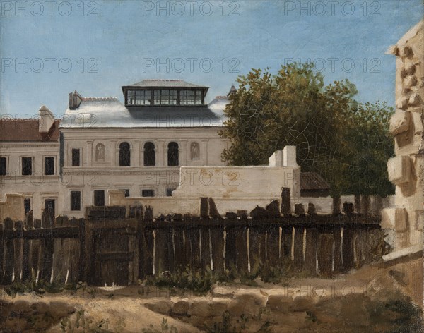 Demolition site with Palladian villa in the background, c.1820. Creator: Prosper Barbot.