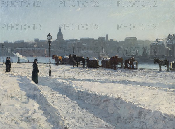 Winter Scene from the Stockholm Waterfront , 1899. Creator: Alfred Bergström.