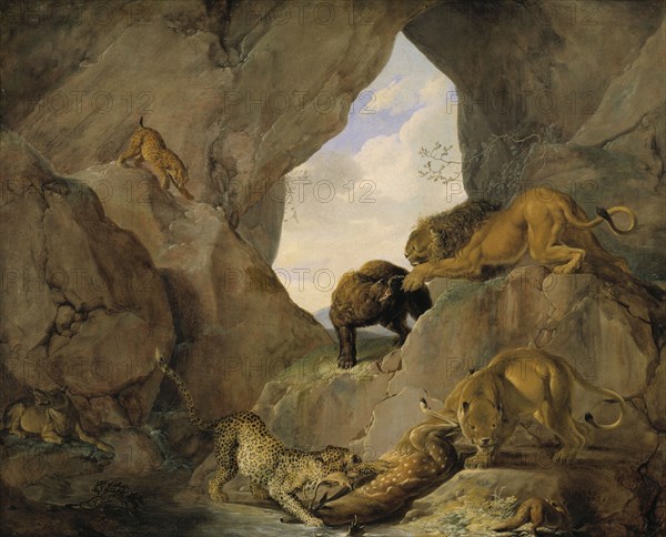 Wild Animals in a Mountain Gorge, late 16th century. Creator: Carl Borromaus Andreas Ruthart.