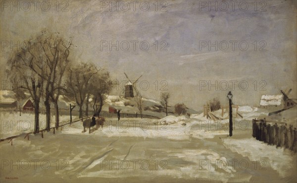 Winter - View of Eriksberg, Stockholm , c1880. Creator: Carl Skanberg.