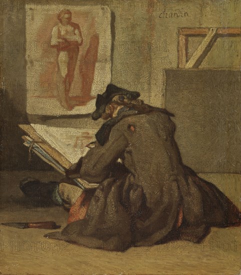 Young Student Drawing, c18th century. Creator: Jean-Simeon Chardin.