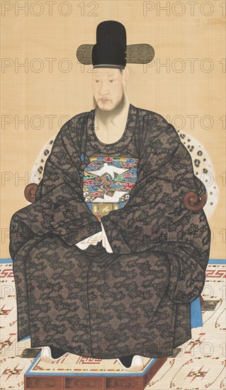 Portrait of a Scholar-Official in a Black Robe (image 1 of 5), 19th century. Creator: Anon.