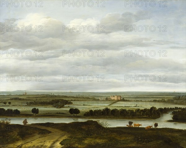 Panoramic Landscape near Rhenen with the Huis ter Lede, c1668. Creator: Anthonie van Borssom.