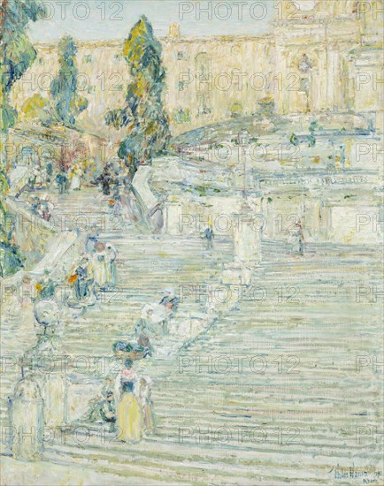 The Spanish Stairs, Rome (image 1 of 3), 1897. Creator: Frederick Childe Hassam.