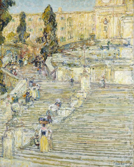 The Spanish Stairs, Rome (image 2 of 3), 1897. Creator: Frederick Childe Hassam.