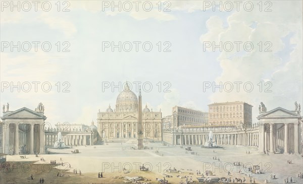 St. Peter's, the Basilica and the Piazza, Unknown date. Creator: Francesco Panini.