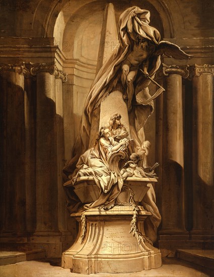 Monument to Mignard, c1735. Creator: Francois Boucher.