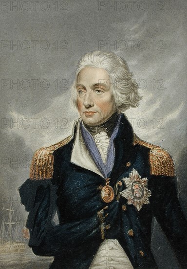 Lord Nelson, 1853. Creator: George Baxter.