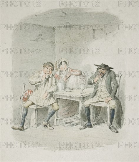 The Jew and Morris Bosle Begin to Understand Each Other, 1830s. Creator: George Cruikshank.