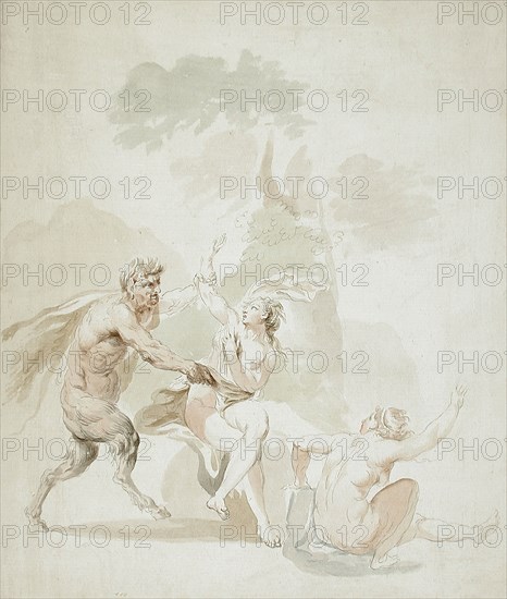 Satyr Attacking Two Nude Bathers, 18th century. Creator: Giovanni Battista Cipriani.