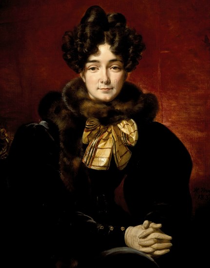 Portrait of a Lady(Possibly Mrs. Patrick Campbell, Neé Fitzgerald [1796-1869]), 1831. Creator: Emile Jean-Horace Vernet.