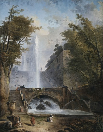 Stair and Fountain in the Park of a Roman Villa Creator: Hubert Robert.