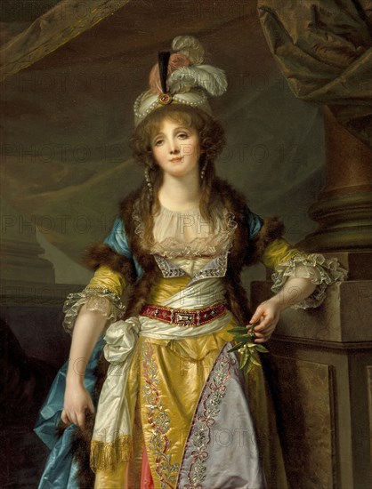 Portrait of a Lady in Turkish Fancy Dress, c1790. Creator: Jean-Baptiste Greuze.