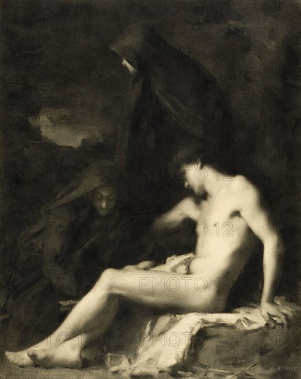 Saint Sebastian Attended by Saint Irene, c1889. Creator: Jean Jacques Henner.