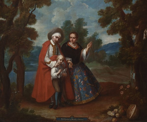 VII. From Spaniard and Morisca, Albino (De español y morisca, albino) (image 1 of 6), c1760. Creator: Juan Patricio Morlete Ruiz.