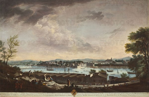 View of the Town and Port of Bayonne (La villa y puerto de Bayona) (image 1 of 2), 1771. Creator: Juan Patricio Morlete Ruiz.