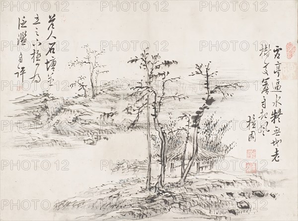 Landscape (image 1 of 6), turn of the 19/ century. Creator: Kim Hong-do.