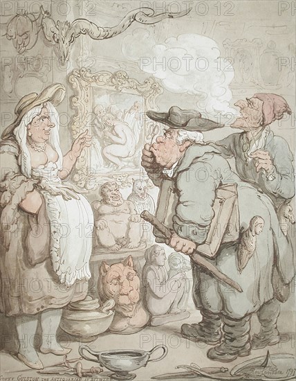 Gouty Gulston The Antiquarian At Antwerp, 1797. Creator: Thomas Rowlandson.