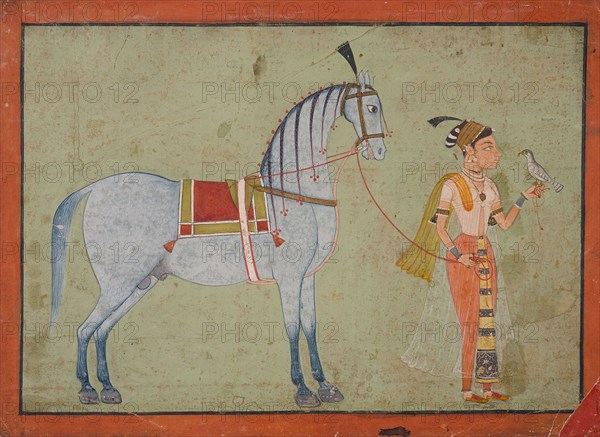 Lady with Falcon Leading a Horse, between 1700 and 1725. Creator: Unknown.