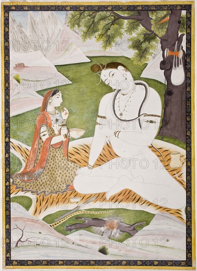 Shiva and Parvati (image 1 of 5), 19th century. Creator: Unknown.