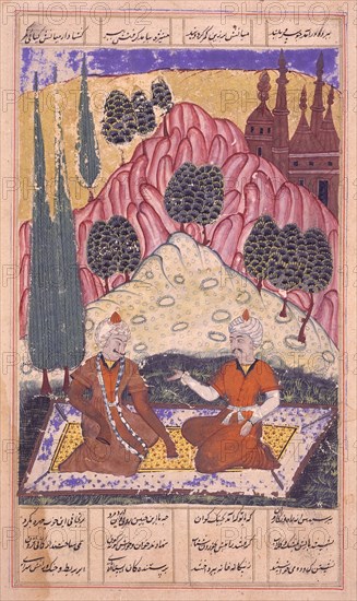 Gorgin Leads Bishan Astray, Folio from a Shahnama (Book of Kings), between 1620 and 1623. Creator: Unknown.