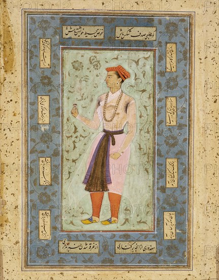 A Prince (Recto); Page of Calligraphy (Verso), between c1600 and c1625. Creator: Unknown.