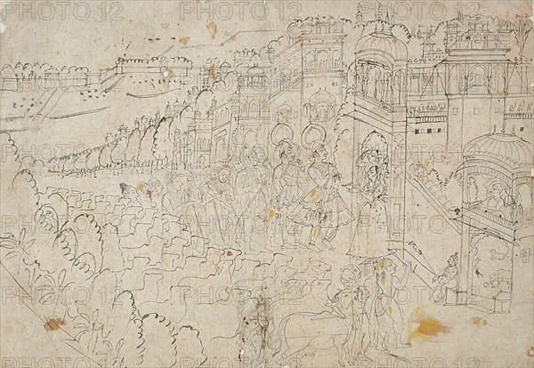 Krishna's Arrival at Mathura, between 1775 and 1800. Creator: Unknown.