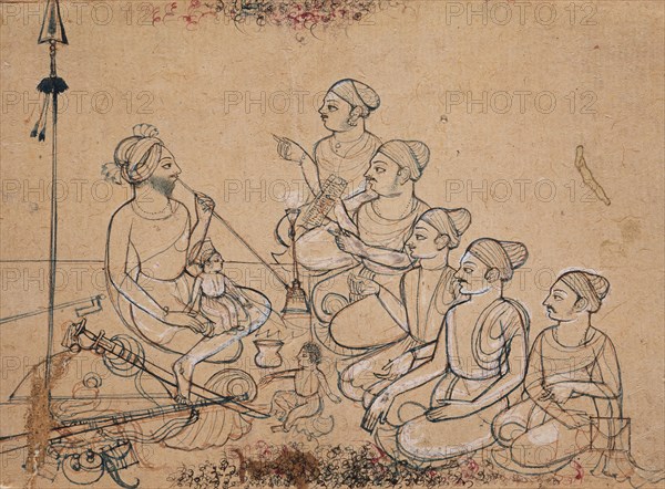 A Prince and His Sons Receive Visitors in the Mardana (Men's Quarter), 1786. Creator: Unknown.