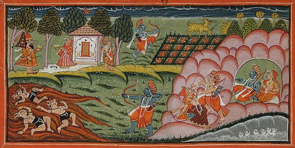 Episodes in the Panchavati Forest, Folio from a Ramayana (Adventures of Rama), between 1775 and 1800 Creator: Unknown.