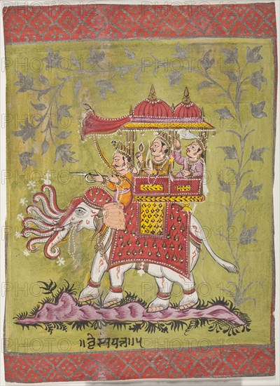 The Planetary Deity Brihaspati (Jupiter), c1800. Creator: Unknown.