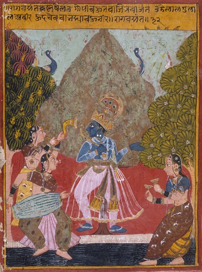 Vasanta Ragini, Second Wife of Dipak Raga, Folio from a Ragamala..., between c1675 and c1700. Creator: Unknown.