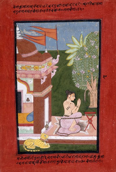 Bangala Raga, Fifth Wife of Megha Raga, Folio from a Ragamala (Garland of Melodies), 1700 or earlier Creator: Unknown.
