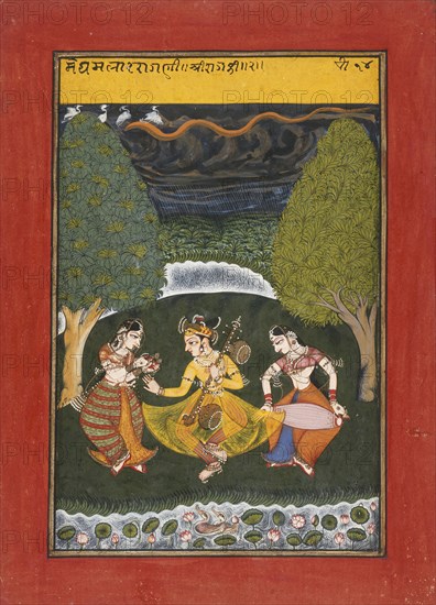 Megha Mallar Raga, Folio from a Ragamala (Garland of Melodies), between c1725 and c1750. Creator: Unknown.