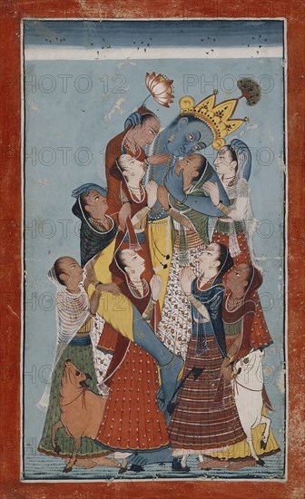 Krishna Embracing the Gopis, between c1700 and c1725. Creator: Unknown.