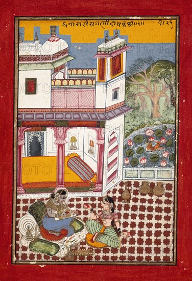 Dhanashri Ragini, First Wife of Dipak Raga, Folio from a Ragamala..., between c1725 and c1750. Creator: Unknown.