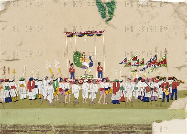 Religious Procession: Kartikkeya, c1800. Creator: Unknown.