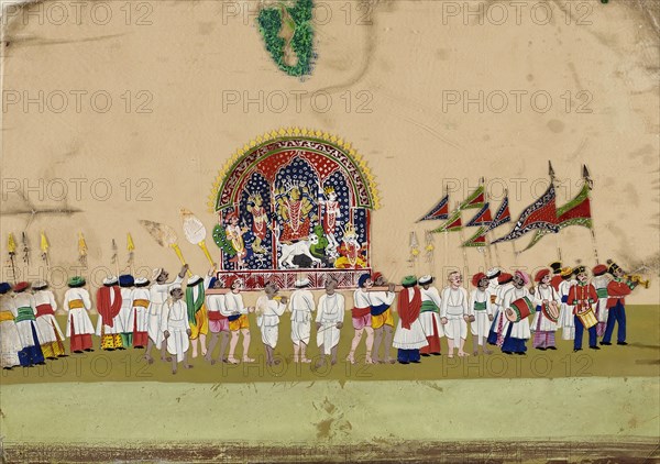 Religious Procession: Durga, c1800. Creator: Unknown.