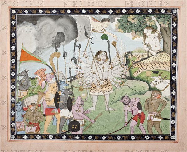 Ravana Receiving a Boon from Shiva, between c1850 and c1900. Creator: Unknown.
