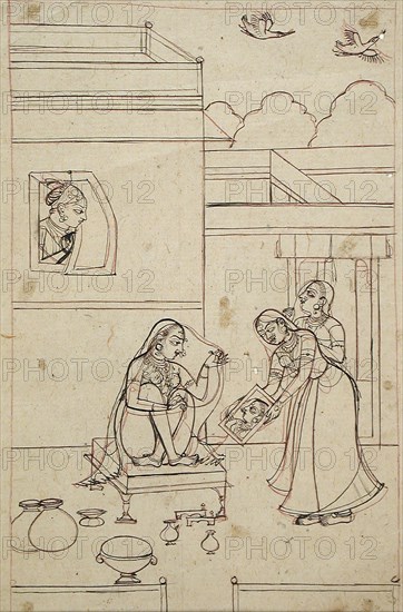 A Woman Adorns Herself in Preparation for a Tryst, between 1775 and 1800. Creator: Unknown.