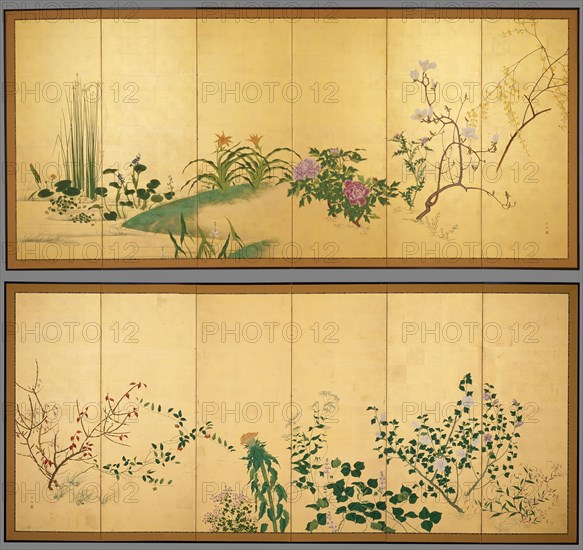 Flowers and Plants of the Four Seasons, turn of the 18/19th century. Creator: Yamaguchi Soken.