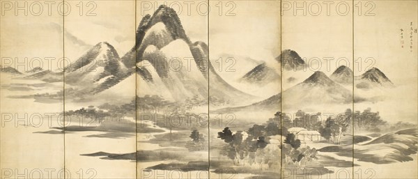 Landscape in 'Mi' Style, 18th century. Creator: Yosa Buson.