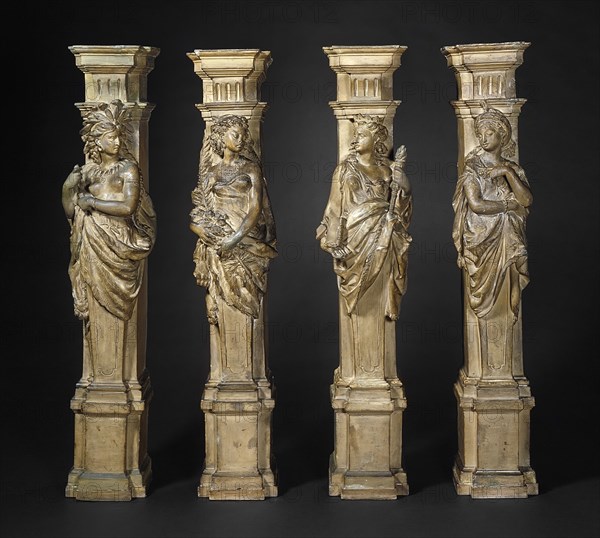 Caryatids of the Four Continents, c.1867. Creator: Jules Dalou.