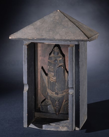 Buddhist Sculpture Inside Shrine, 17th century. Creator: Unknown.