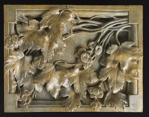 Relief with Vine Leaves and Grapes (image 1 of 3), 1900. Creators: Georges Hoentschel, Emile Grittel.