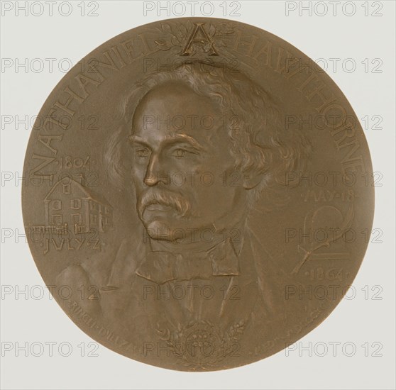 Portrait Medallion of Nathaniel Hawthorne, 1892. Creator: Désiré Ringel d'Illzach.