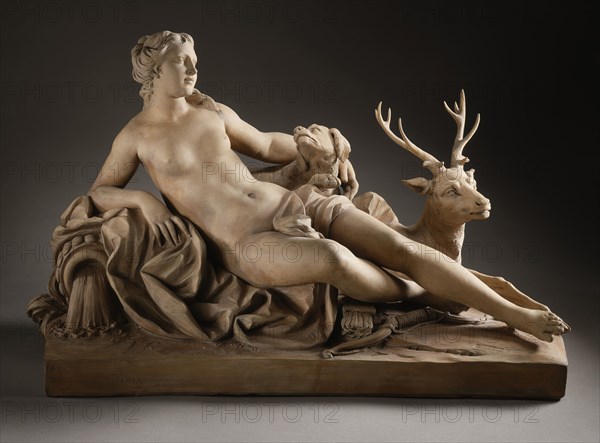 Diana with a Stag and a Dog, 1687. Creator: Jean-Baptiste Tuby.