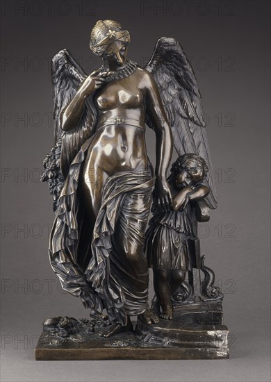 Allegorical Group (Jean de la Fontaine's 'Fortune and the Young Child' (?), between c1830 and c1840. Creator: James Pradier.